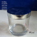 Round Cylinder Glass Candle Jar Glass Holder with Steel Lid